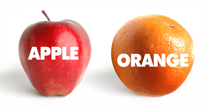 comparing apple to orange